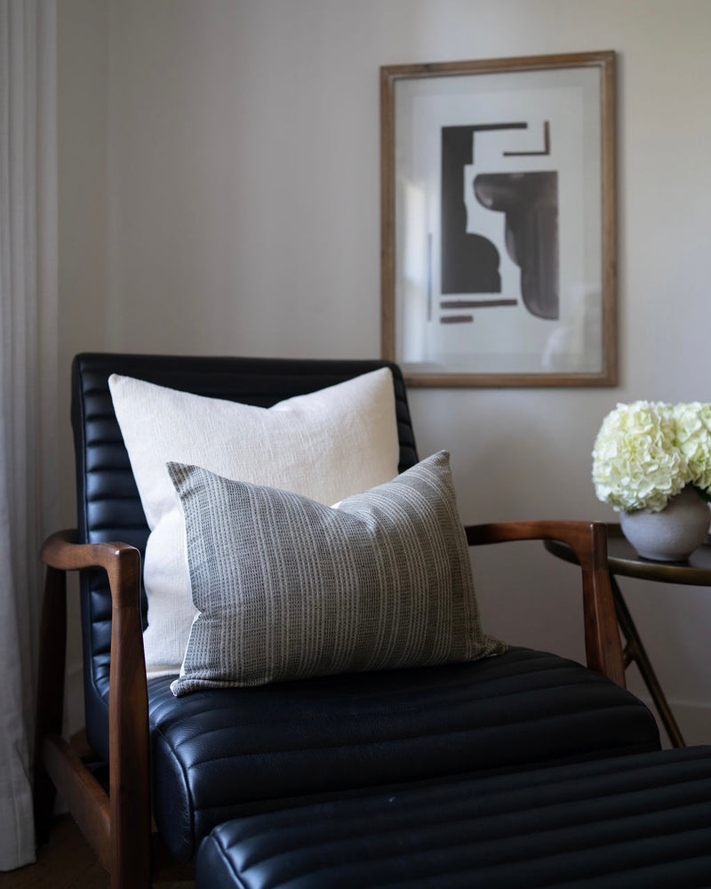 Davis | Olive Woven Stripe Pillow Cover