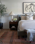 Serena | Soft Greige Floral Handblock Pillow Cover
