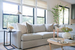Bowen | Soft Brown Floral Handblock Pillow Cover