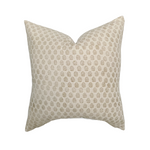 Paige | Ivory Tan Floral Handblock Pillow Cover
