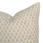 Paige | Ivory Tan Floral Handblock Pillow Cover