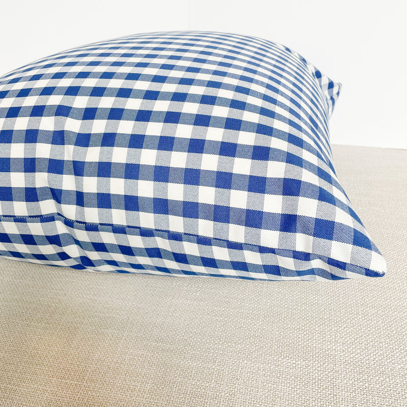 Sailor | Blue Gingham Outdoor Pillow Cover