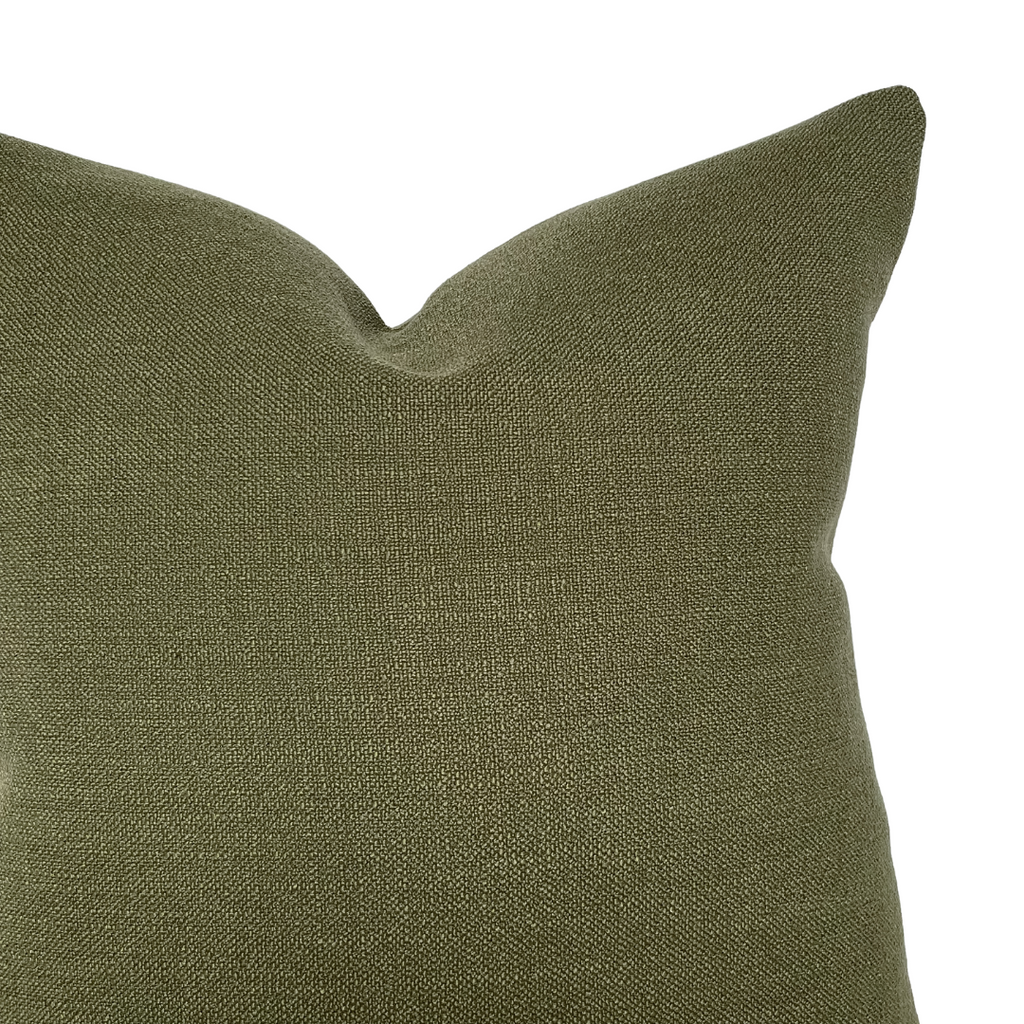 Wyatt | Woven Moss Green Pillow Cover