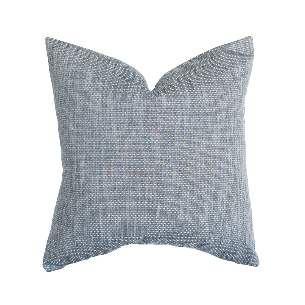 Chambray Dot Pillow Cover | Textured Dot Blue Indigo Chambray | Modern Coastal Farmhouse Home Decor | 18x18 | 20x20 | 22x22 | 12x20
