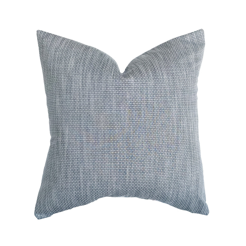 Chambray Dot Pillow Cover | Textured Dot Blue Indigo Chambray | Modern Coastal Farmhouse Home Decor | 18x18 | 20x20 | 22x22 | 12x20