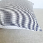 Dark Navy Linen Striped Pillow Cover | Ivory and Navy | Coastal Farmhouse Home Decor | 18x18 | 20x20 | 22x22 | 12x20