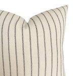 Woven Natural Black Stripe Pillow Cover | Neutral Beige Ivory Linen Handwoven | Modern Home Decor | 18x18 | 20x20 | 22x22 | 24x24 |12x20