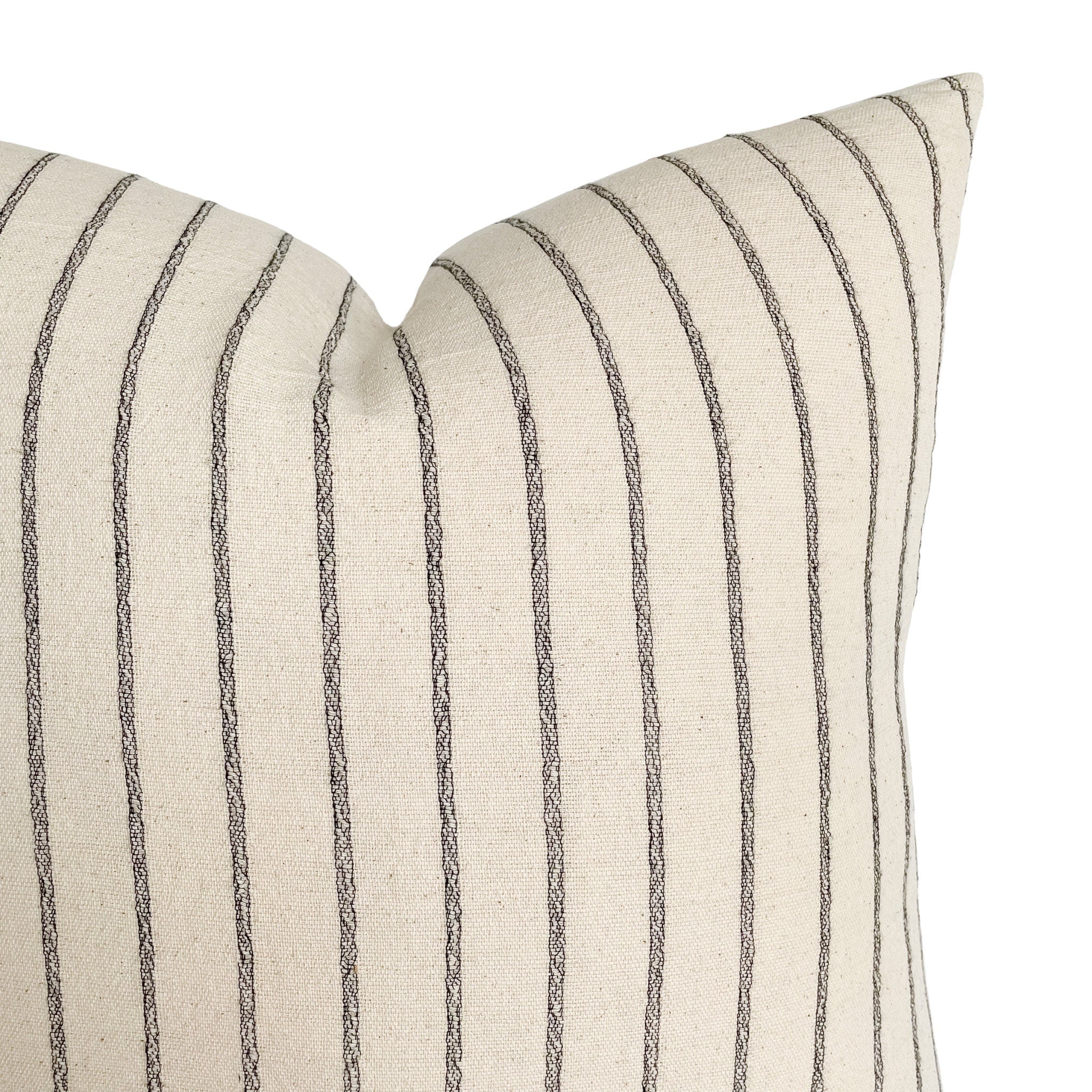 Walker Natural Black Stripe Pillow Cover Linen James