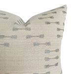 Southwest Woven Stripe Linen Pillow Cover | Basketweave Beige Ivory Blue | Modern Natural Home Decor | 18x18 | 20x20 | 22x22 | 24x24 |12x20