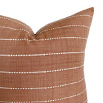 Rust Handwoven Stripe Pillow Cover | Handwoven Earthy Neutral Terracotta Orange | Modern Home Decor | 18x18 | 20x20 | 22x22 | 24x24 |12x20