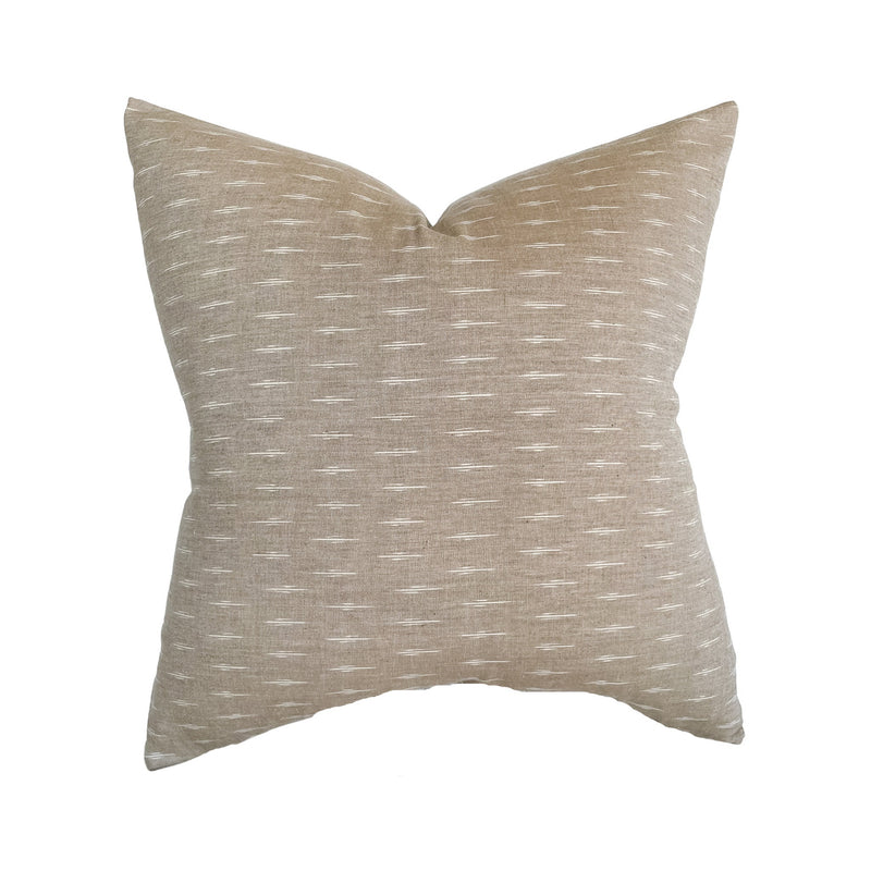 Soft Brown Ikat Pillow Cover | Earthy Taupe Light Brown Designer Fabric | Neutral Home Decor | 18x18 | 20x20 | 22x22 | 24x24 | 14x20