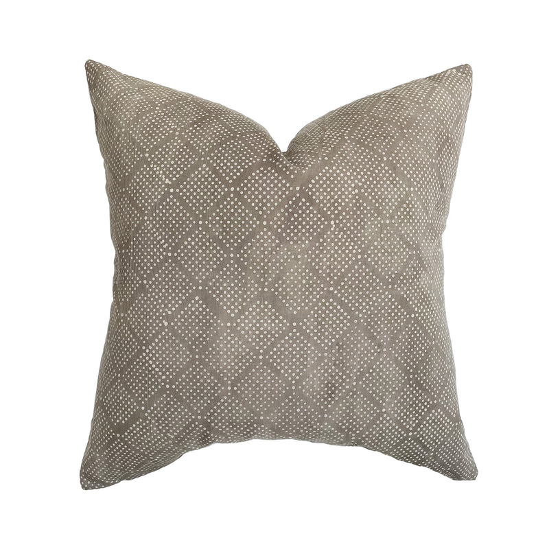 Brown Geometric Handblock Pillow Cover | Earthy Deep Brown Designer Fabric  | Neutral Home Decor | 12x20 | 18x18 | 20x20 | 22x22 | 24x24