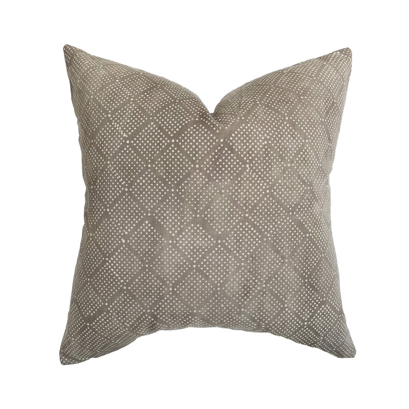 Brown Geometric Handblock Pillow Cover | Earthy Deep Brown Designer Fabric  | Neutral Home Decor | 12x20 | 18x18 | 20x20 | 22x22 | 24x24