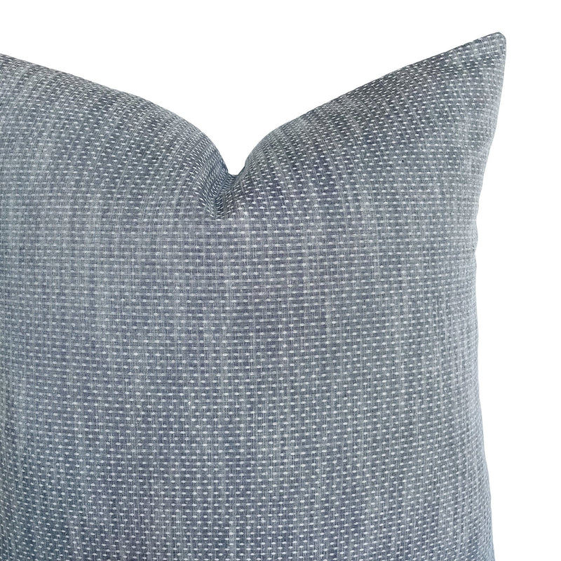 Chambray Dot Pillow Cover | Textured Dot Blue Indigo Chambray | Modern Coastal Farmhouse Home Decor | 18x18 | 20x20 | 22x22 | 12x20