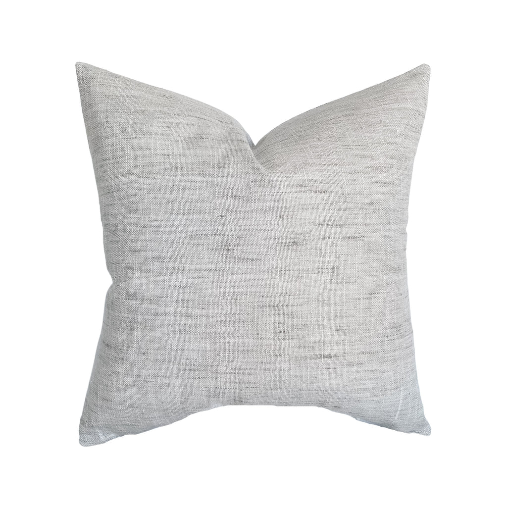 Woven Coastal Gray Linen Pillow Cover | Solid Neutral Muted Grey | Modern Coastal Farmhouse Home Decor | 18x18 | 20x20 | 22x22 | 24x24 12x20