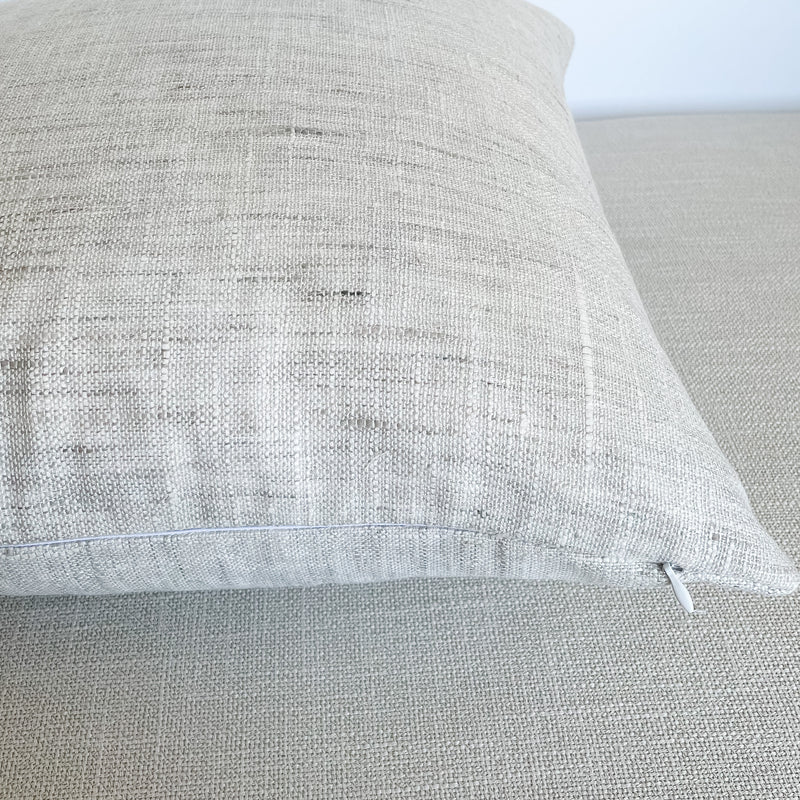 Woven Coastal Gray Linen Pillow Cover | Solid Neutral Muted Grey | Modern Coastal Farmhouse Home Decor | 18x18 | 20x20 | 22x22 | 24x24 12x20