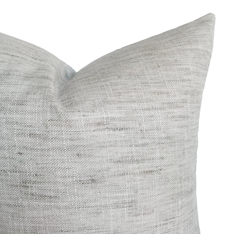 Woven Coastal Gray Linen Pillow Cover | Solid Neutral Muted Grey | Modern Coastal Farmhouse Home Decor | 18x18 | 20x20 | 22x22 | 24x24 12x20