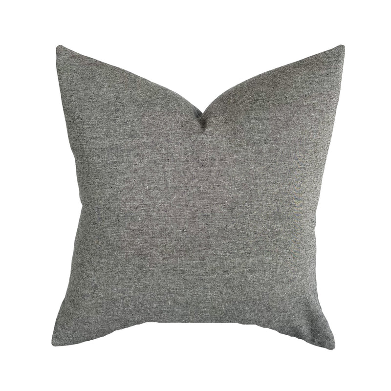 Grey Linen Pillow Cover | Charcoal Gray Yarn Dyed | Modern Fall Farmhouse Home Decor | 18x18 | 20x20 | 22x22 | 12x20