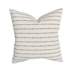 Woven Ivory Black Stripe Pillow Cover | Basketweave | Modern Farmhouse Home Decor | 18x18 | 20x20 | 22x22 | 24x24 | 12x20