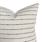 Woven Ivory Black Stripe Pillow Cover | Basketweave | Modern Farmhouse Home Decor | 18x18 | 20x20 | 22x22 | 24x24 | 12x20