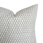 Light Gray Handblock Linen Pillow Cover | White Grey Designer Woodblock Hand Woven | Neutral Home Decor | 18x18 | 20x20 | 22x22 | 12x20