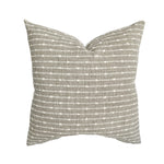 Oatmeal Woven Stripe Linen Check Pillow Cover | Basketweave Beige Ivory | Modern Farmhouse Home Decor | 18x18 | 20x20 | 22x22 | 24x24 |12x20