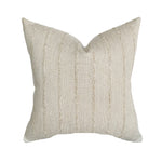 Sandy Beige Woven Stripe Linen Pillow Cover | Basketweave Beige Ivory | Modern Farmhouse Home Decor | 18x18 | 20x20 | 22x22 | 24x24 |12x20