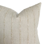 Sandy Beige Woven Stripe Linen Pillow Cover | Basketweave Beige Ivory | Modern Farmhouse Home Decor | 18x18 | 20x20 | 22x22 | 24x24 |12x20