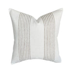Woven Ivory Oatmeal Stripe Pillow Cover | Heavyweight Ivory Beige | Modern Farmhouse Home Decor | 18x18 | 20x20 | 22x22 | 24x24 | 12x20